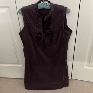 Plum spring/summer dress with frill